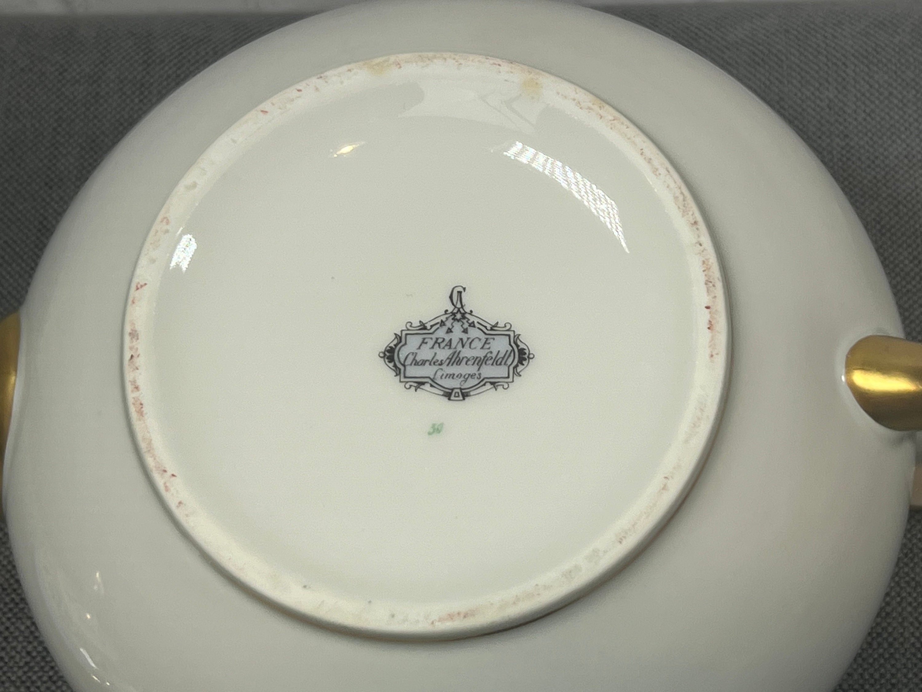 Lampe Berger complète, à décor japonisant, porcelaine Limoges