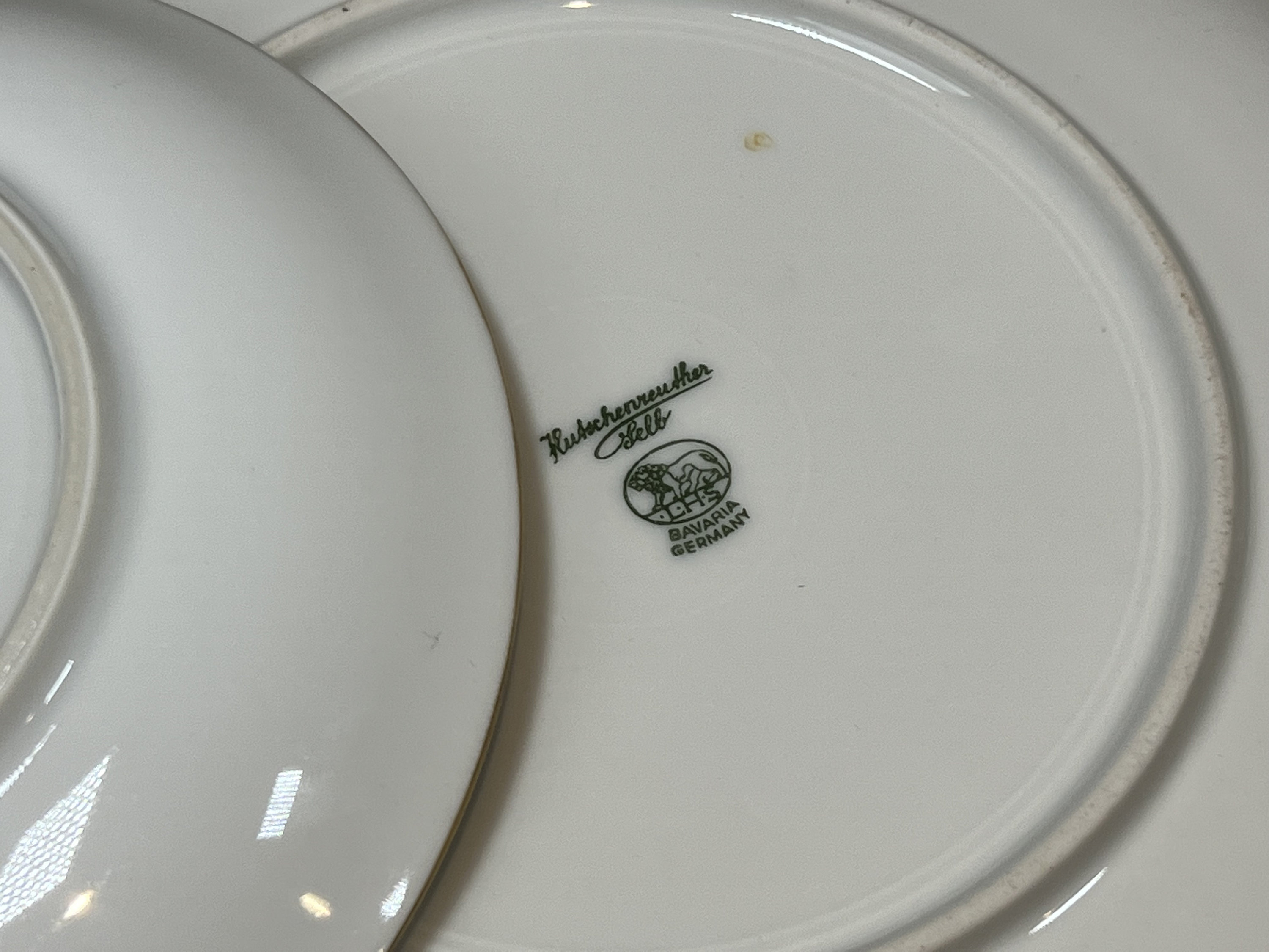Vintage Hutschenreuther Selb LHS Bavaria Germany Highly Decorated Teacup, Saucer, Cake Plate