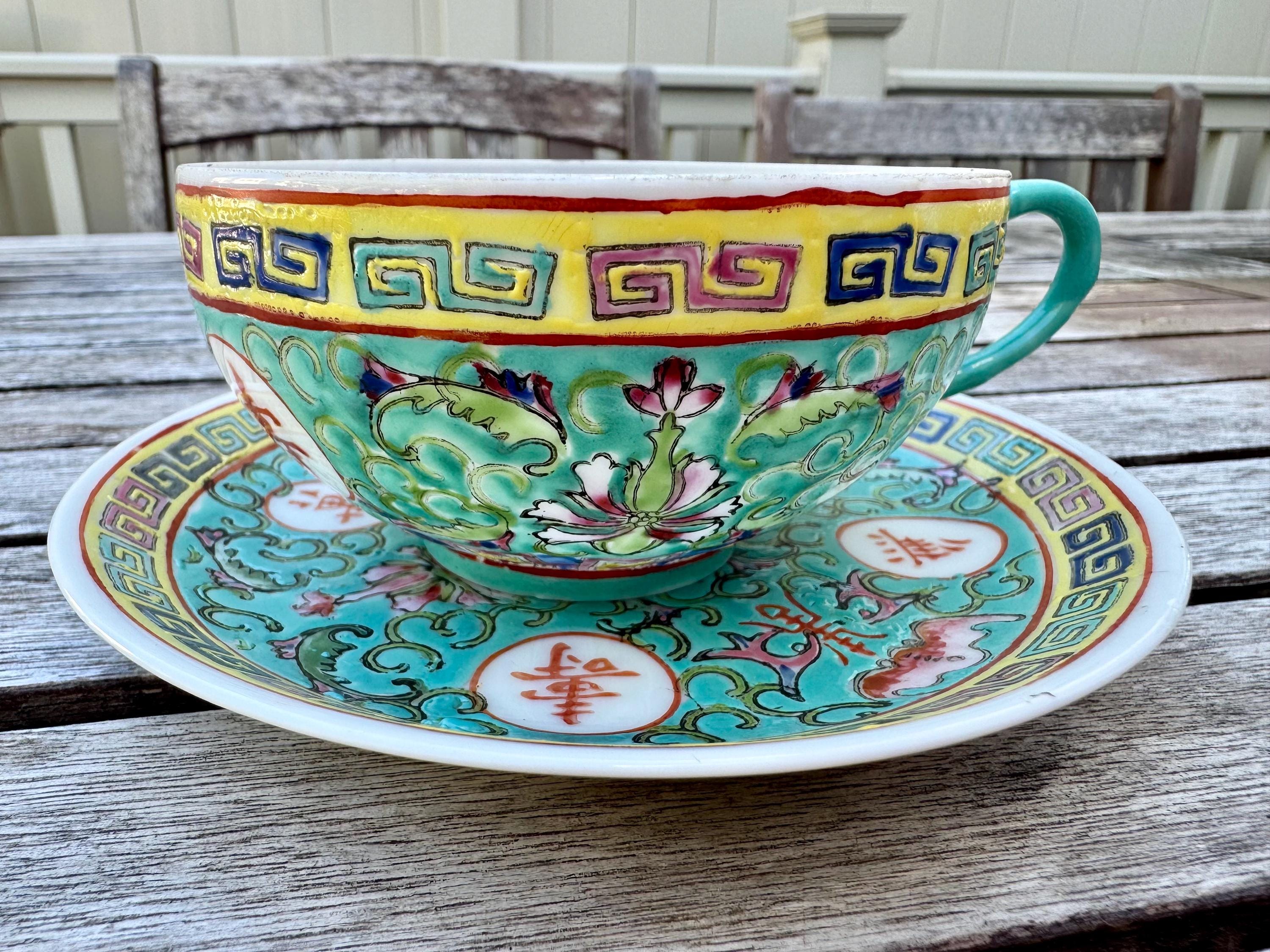 ヴィーンテージ　カップとソーサーセットかごレア⭐︎ Hong kong teacup - Etsy 日本