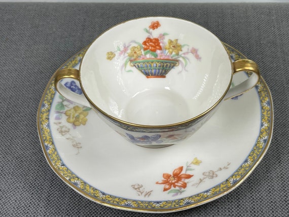 Gift Vintage Theodore Haviland Limoges Ganga Two Handled Soup or High Tea Party