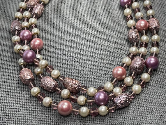 Fringe Dangle Wood Glass Bead Vintage Necklace; Bakelite Era Flapper Deco Haskell-esque