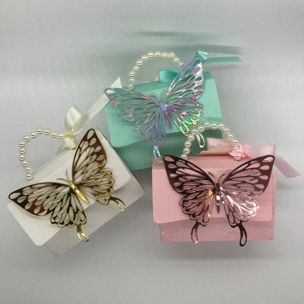 Butterfly Party Favor Boxes | Mini Purse Party Favor Boxes | Butterfly Party Decorations | Creative Party Favors