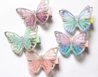 Cute Butterfly Hair Clips | Glitter Hair Clips | Hair Clips for Children | Kids Hair Accessories | Colorful Butterfly Hair Clips | Set of 2