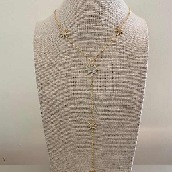 Trendy Star Y Shape Long Necklace | Gold Star Chain Necklace | Stylish Long Y Necklace | Trendy Jewelry Gifts | Star Charm Necklace
