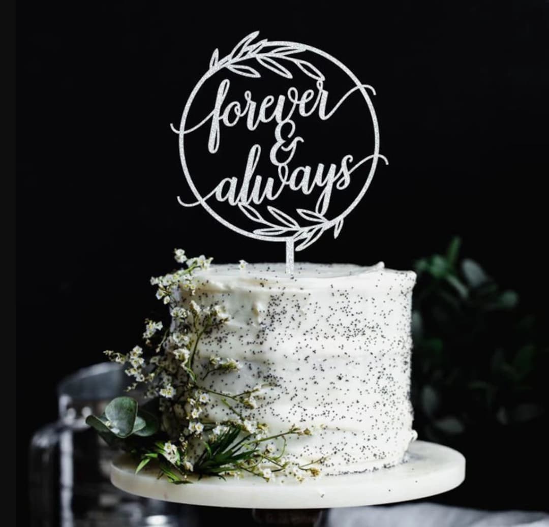 Always And Forever Mr & Mrs - Topper per torta nuziale con sagoma personalizzata, per sposa e sposo, ideale come regalo per lui/lei, in acrilico, colore: nero