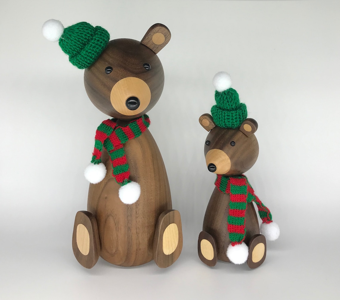 High Quality Wooden Bear Decor Wooden Bear Sculpture Etsy