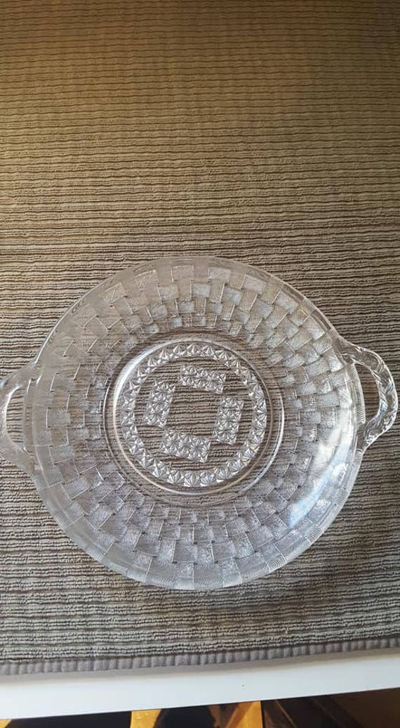Glass plate with handles Etsy