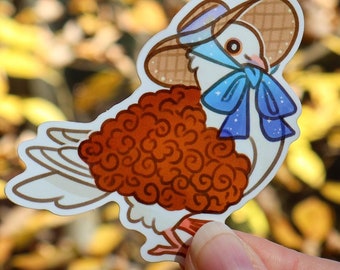 Frillback Pigeon Sticker ~ Birds in Bonnets