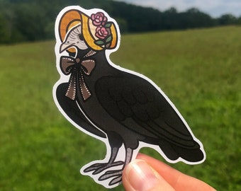 Black Vulture Sticker ~ Birds in Bonnets