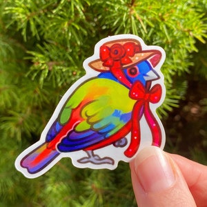 Painted Bunting Sticker ~ Birds in Bonnets