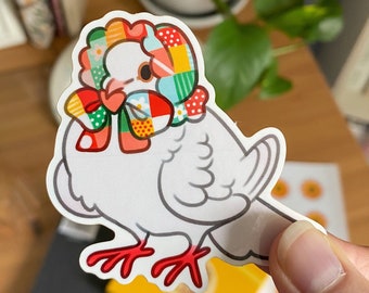 White Dove ~ Birds in Bonnets Sticker