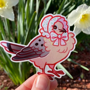 Mourning Dove in a Bonnet ~ Sticker