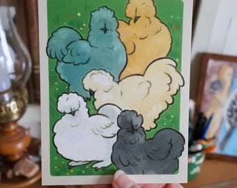 Silkie Chicken Postcard