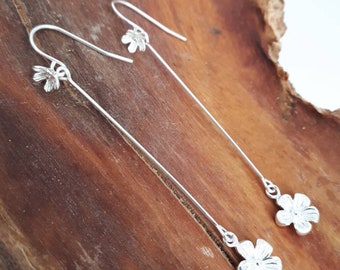 Flower Earrings, Silver Flower Earrings, Floral Earrings, Flower Jewellery, Flower Jewelery  Floral Jewellery, Flowers, Gift for her