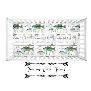 Personalized Fishing Crib Sheet / custom fishing baby blanket/ fishing nursery/ fishing photo blanket/ boys custom name blanket