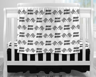 Personalized Racing Minky Blanket/ Racing flags baby blanket/ baby boy personalized gift/ racer baby bedding/ nursery decor / custom boys