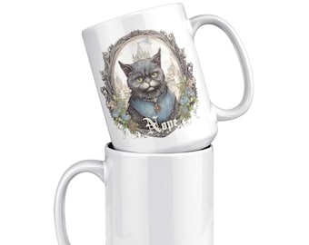 Gothic Cat Mug, Victorian Cat Mug, Moody Cat Mug, Angry Cat coffee cup, Funny Cat Mugs, Murderous Cat Mug, Funny Coffee Mugs