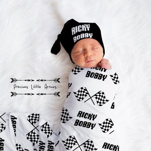 Personalized Racing Swaddle Blanket/ Racing flags baby blanket/ baby boy personalized gift/ racer baby bedding/ nursery decor / custom boys