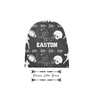 Custom Football Hat / sports milestone blanket/ football monthly photo blanket/  football crib bedding / baby boy football gift