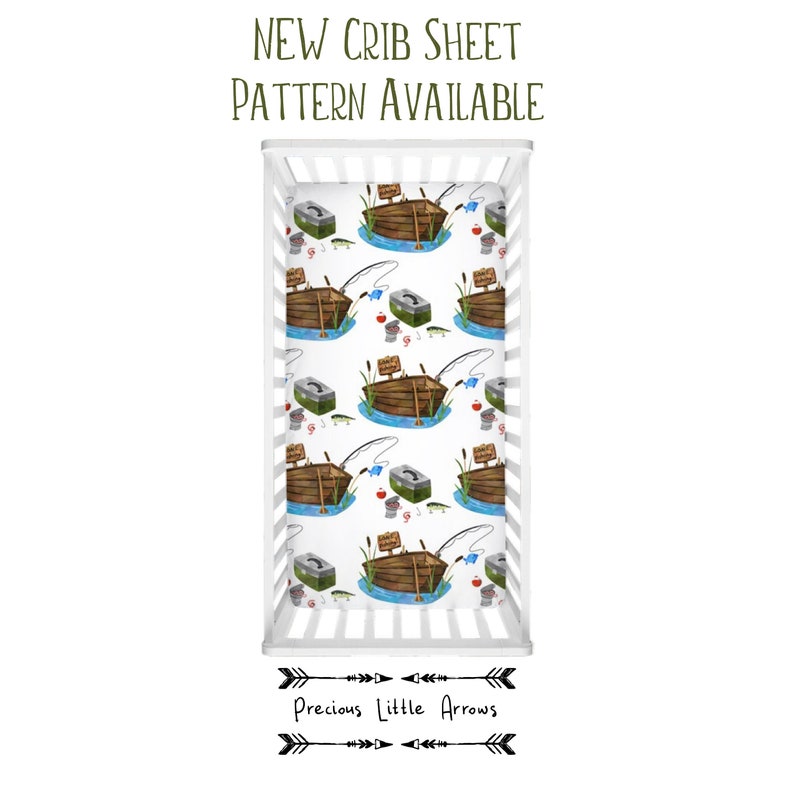 Fishing Crib Sheet / Custom Fishing Bedding / Fishing Nursery/ Etsy