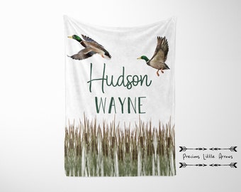 Duck Hunting Milestone Blanket / duck hunter baby blanket/ baby boy personalized gift/ hunting baby bedding