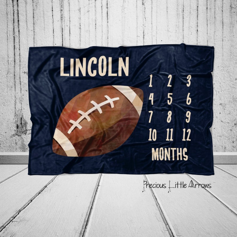 Football Milestone Blanket/ Sports Milestone Blanket/ Football Etsy