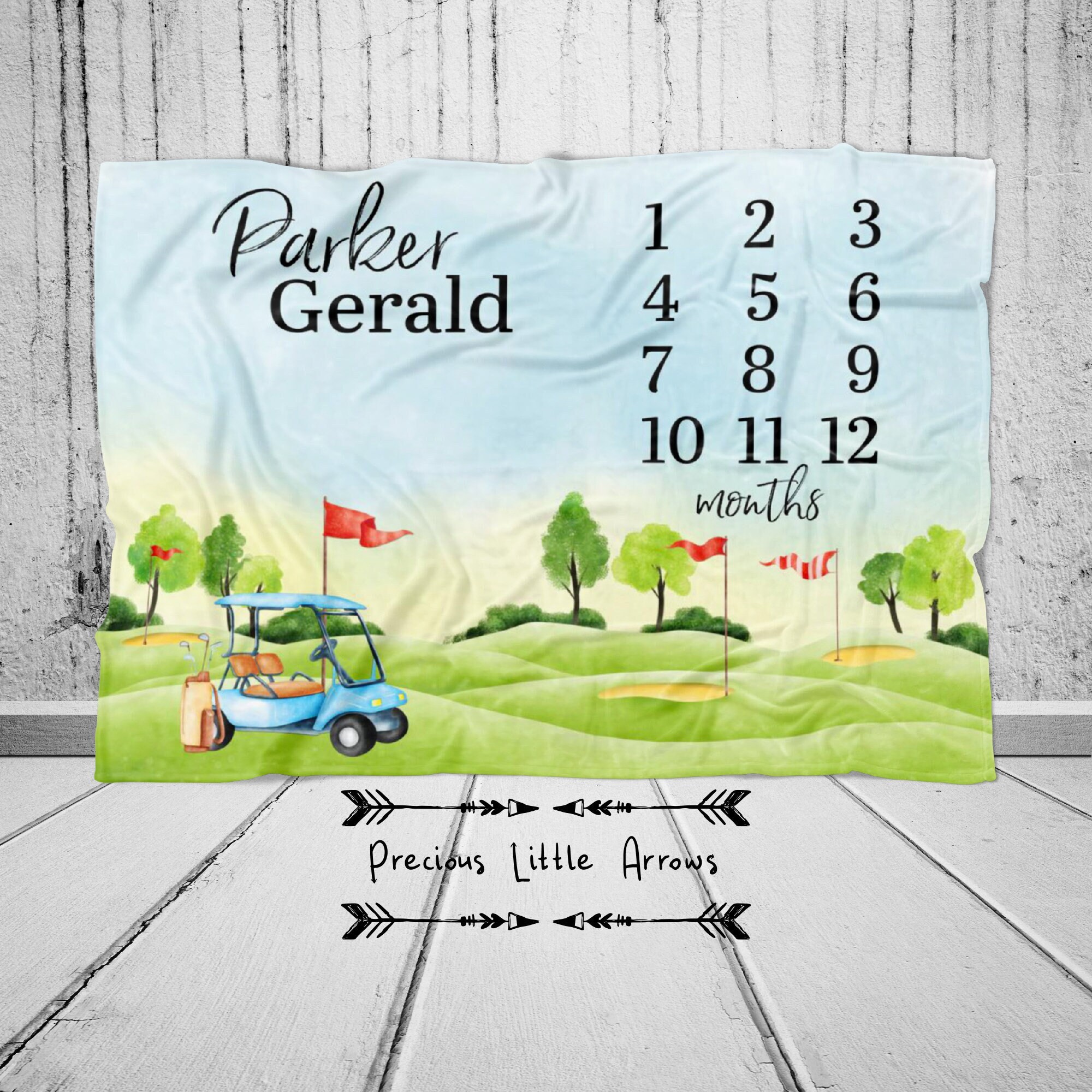 Golf Milestone Blanket/ Sports Milestone Blanket/ Golf Baby Etsy