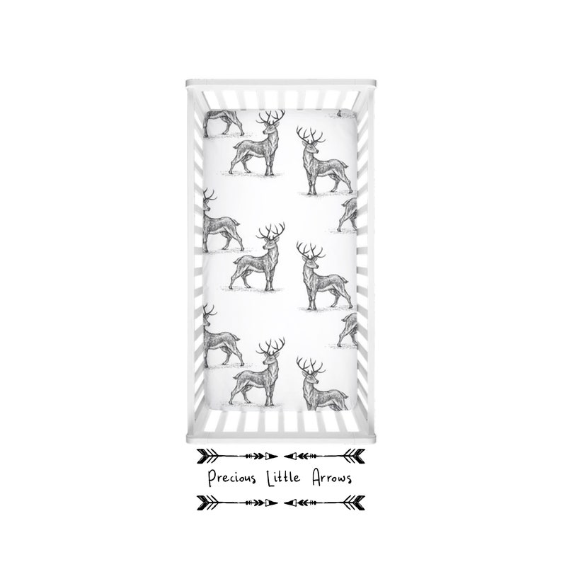 Deer Crib Sheet/ boys custom crib sheet / deer nursery/ Etsy