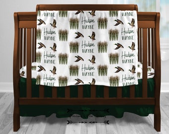Duck Hunting Milestone Blanket / duck hunter baby blanket/ baby boy personalized gift/ hunting baby bedding