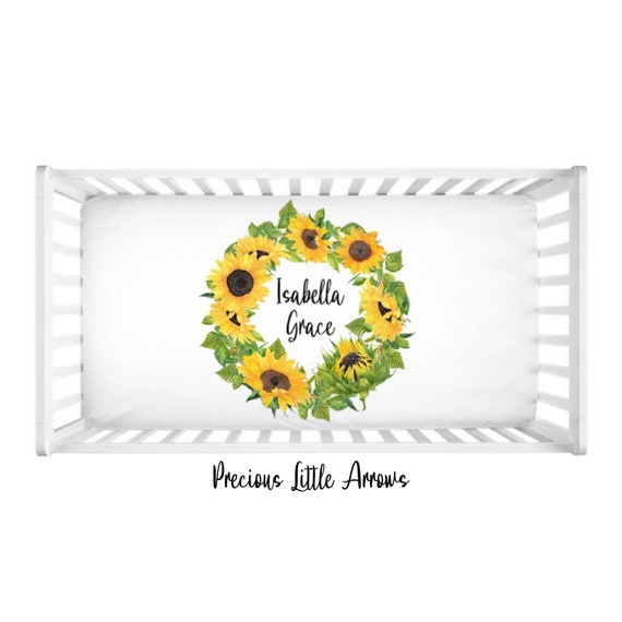 sunflower cot sheet