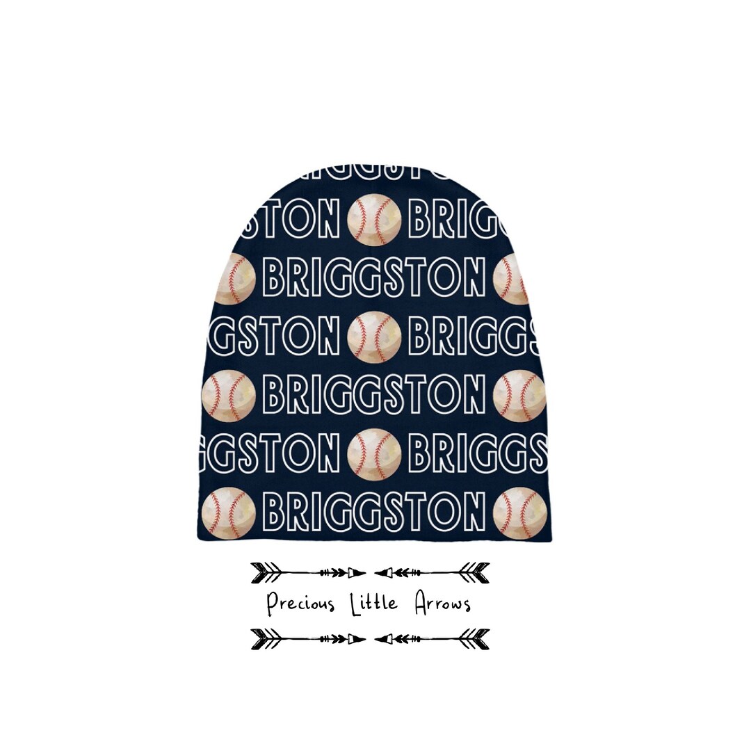 Personalized Baby Boy Baseball Beanie/ sports milestone blanket