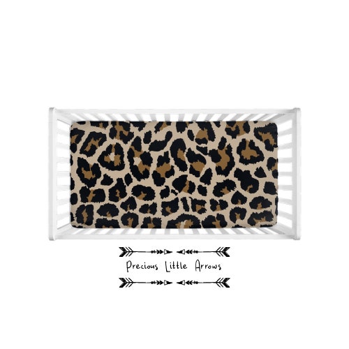 Cheetah Leopard Print Standard Fitted Crib Sheet Girls Etsy