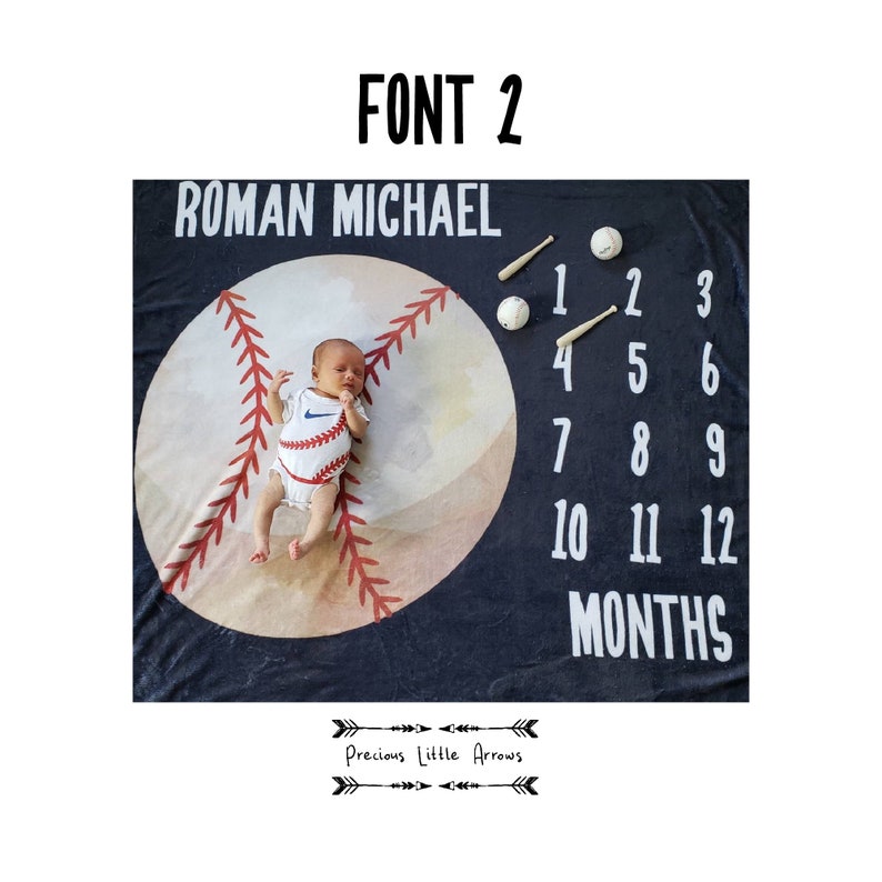 Baseball Milestone Blanket/ sports milestone blanket/ baseball Etsy