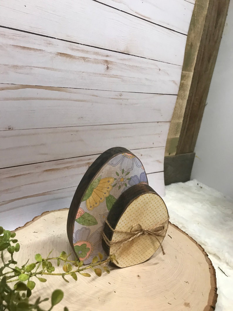 primitive decoupaged Easter decorations farmhouse Easter Easter eggs Easter decoration spring wooden eggs decorated eggs