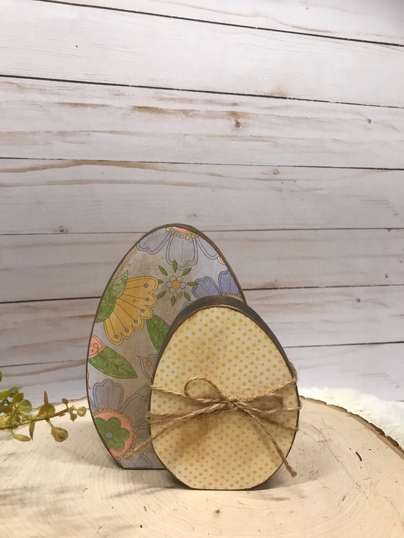 primitive decoupaged Easter decorations farmhouse Easter Easter eggs Easter decoration spring wooden eggs decorated eggs
