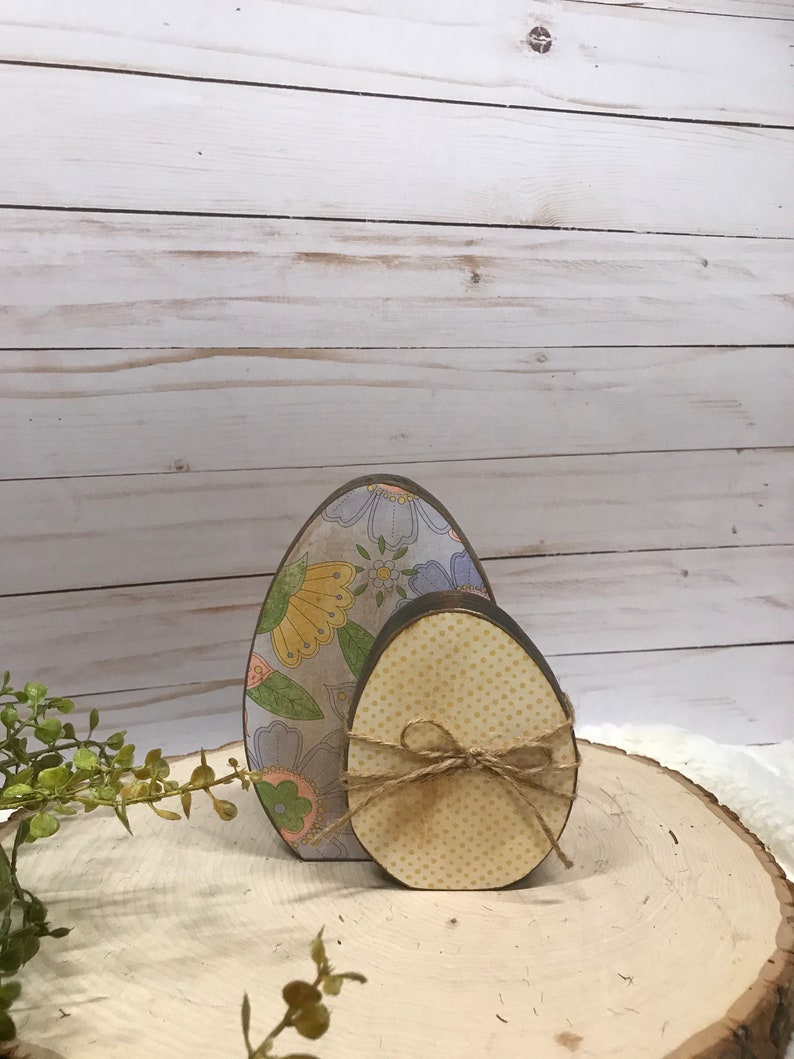 primitive decoupaged Easter decorations farmhouse Easter Easter eggs Easter decoration spring wooden eggs decorated eggs