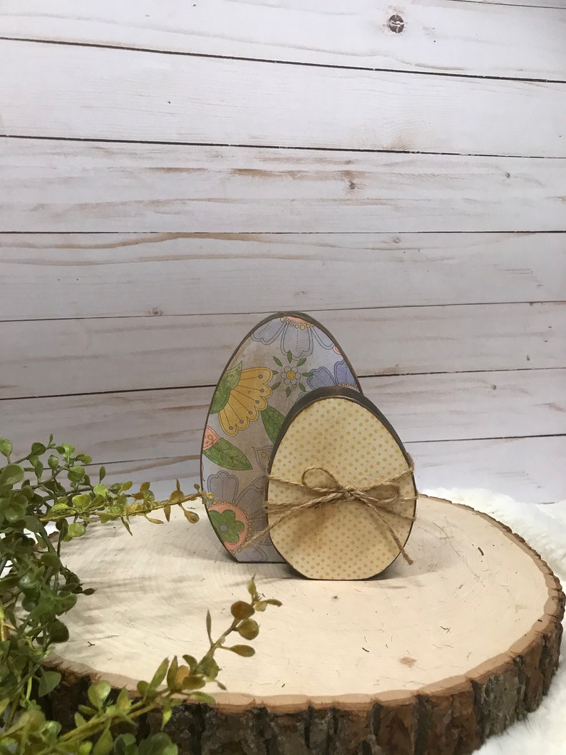 primitive decoupaged Easter decorations farmhouse Easter Easter eggs Easter decoration spring wooden eggs decorated eggs