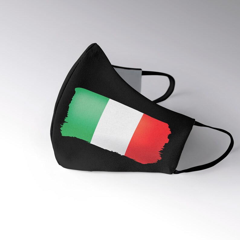 Italy Flag Cotton Face Mask Reusable Washable Adjustable Etsy