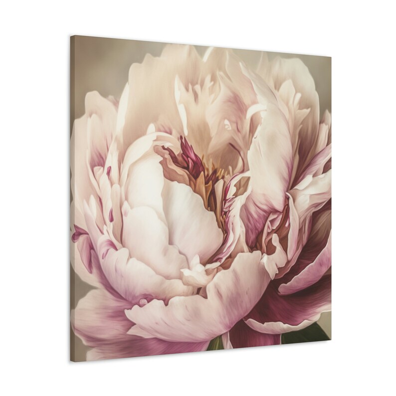 Pink Peony Art on Canvas - Etsy