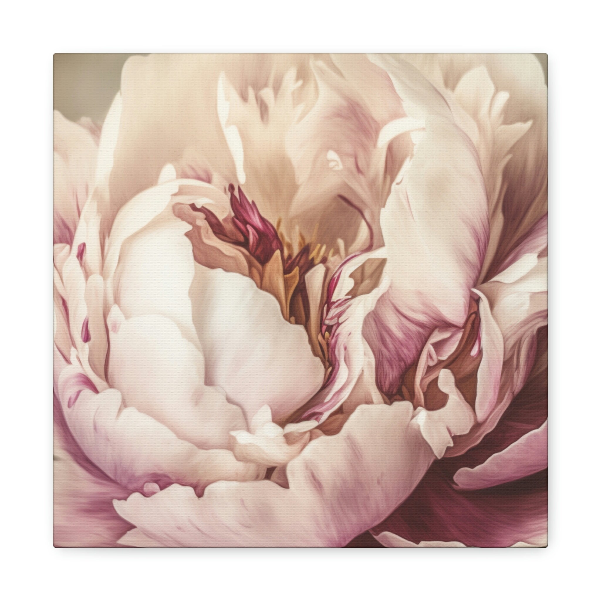 Pink Peony Art on Canvas - Etsy