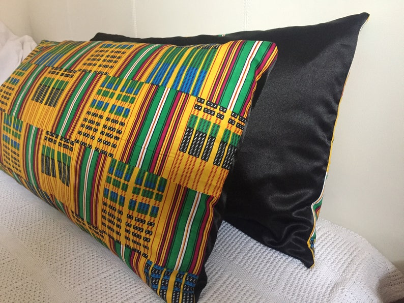 Kente No2 Satin Pillowcase For Natural Hair Care Etsy