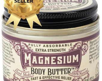 Organic Magnesium Body Butter- Concentrated-3,750 mg of magnesium