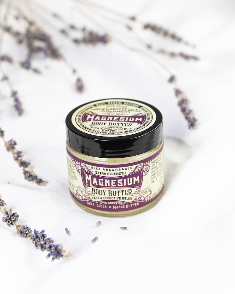 Organic Magnesium Body Butter- Concentrated-3,750 mg of magnesium