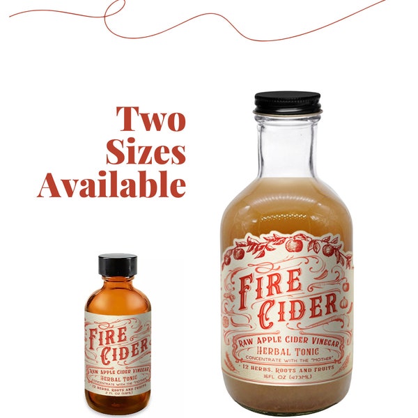 Fire Cider// TWELVE herbs, veggies and fruit- RAW with the "mother"
