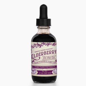 Elderberry Glycerin Tincture CONCENTRATED- 2 oz- 75 servings per bottle- Organic Fresh Raw Elderberries/Vegan/Alcohol Free