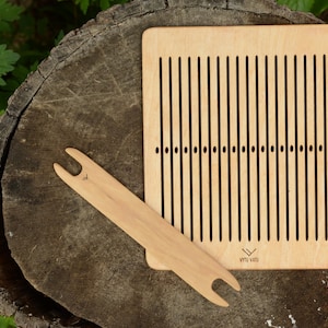 Rigid heddle loom and shuttle, 20 holes, Hand weaving, weaving kit ,Viking reenactment, Viking weaving, Baltic weaving, VytuVatu