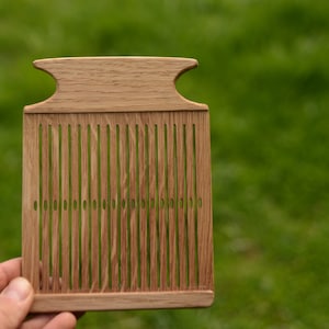 リジッドヘドル織機、天然オーク材、シャトル、オークシャトル、織り板、インクル織り、テーブル織機、手織り