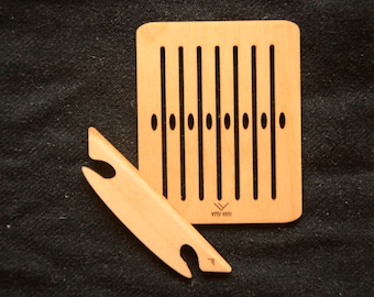 Small rigid heddle, 8 holes, Heddle for weaving, Bandweaving for beginner,Backstrap loom, Ethno craft, Weaving for kids. Heddle with shuttle