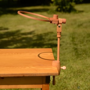 Embroidery Hoop Holder Stand – Adjustable Cross Stitch Lap Stand, Clamp-On Table Needlework Frame for DIY Embroidery