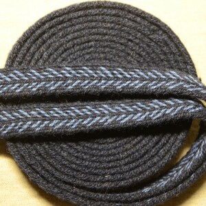 Handwoven belt / Tablet woven braid / Medieval woolen trim / Ladies belt / Guitar strap / Card woven trim / Black sky-blue / 16 mm strap image 3